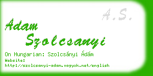 adam szolcsanyi business card