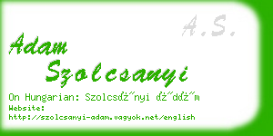 adam szolcsanyi business card